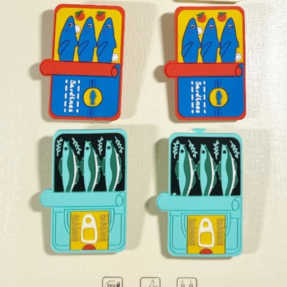 CWC SARDINE Fish-Themed Bag Clips Set/8 with Magnetic Back - Picture 4 of 6